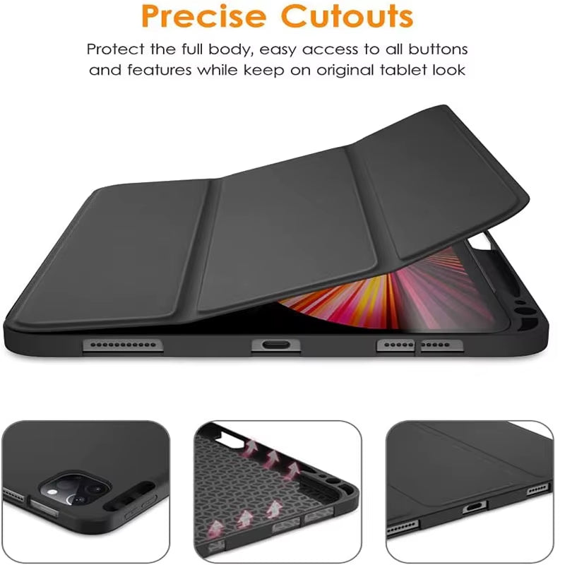 For Funda  Mipad 7 6 Pro 5 11 11.2 Case Redmi Pad SE 11 10.6 8.7 12.1 Auto Wake up & Sleep Silicone Cover Support Charging