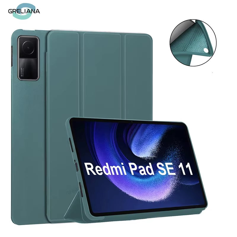 For Funda  Mipad 7 6 Pro 5 11 11.2 Case Redmi Pad SE 11 10.6 8.7 12.1 Auto Wake up & Sleep Silicone Cover Support Charging